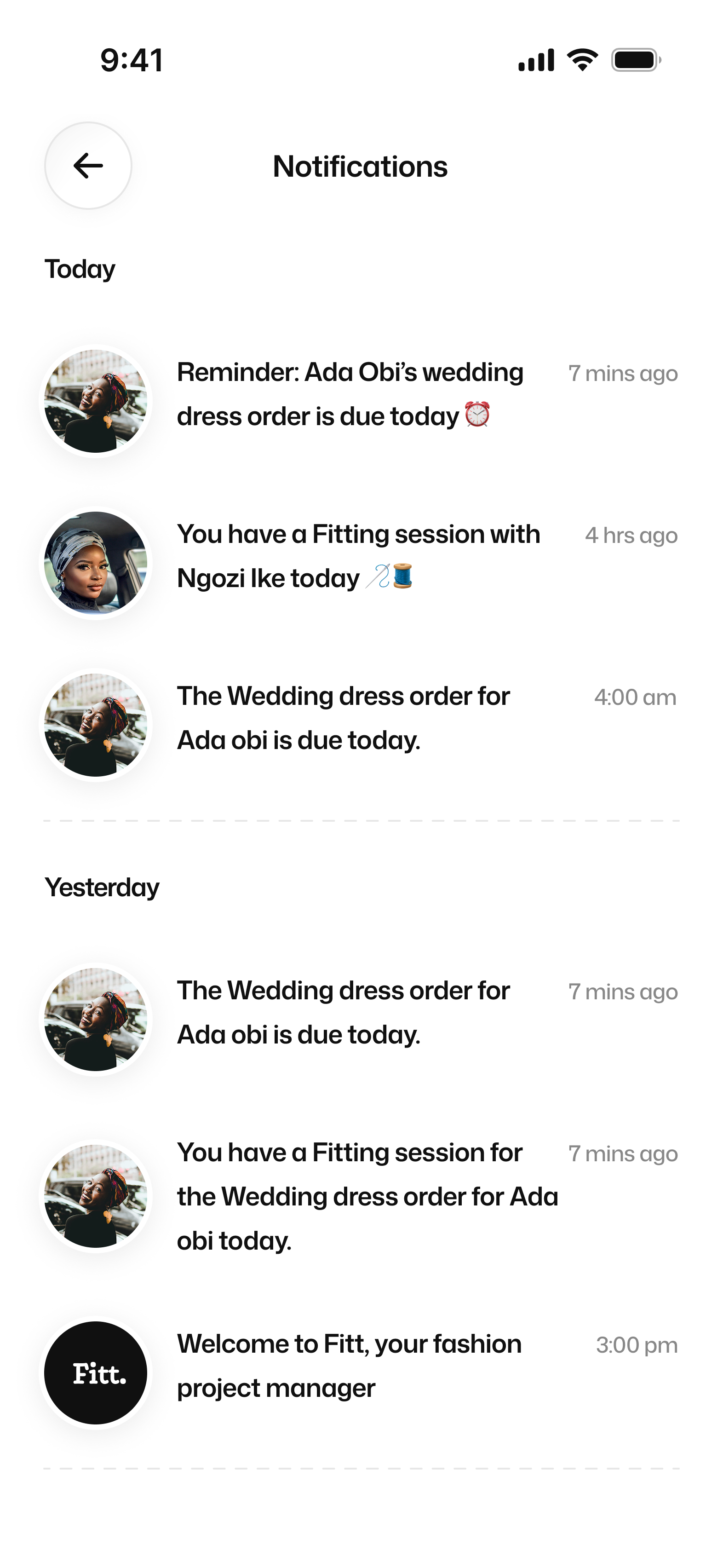 Fitt app screenshot